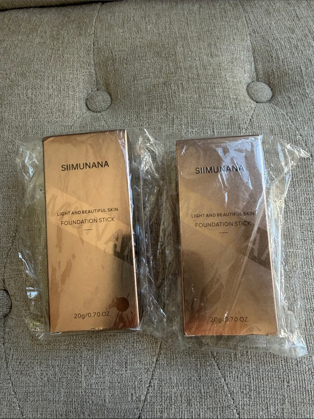 SIIMUNANA Foundation Stick - Rose Gold Packaging shades 02 & 03